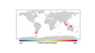 Global hotspots for finfish aquaculture. Adapted from Gentry et al., Nature Ecology & Evolution 1, 1317–1324 (2017)., CC BY-ND
